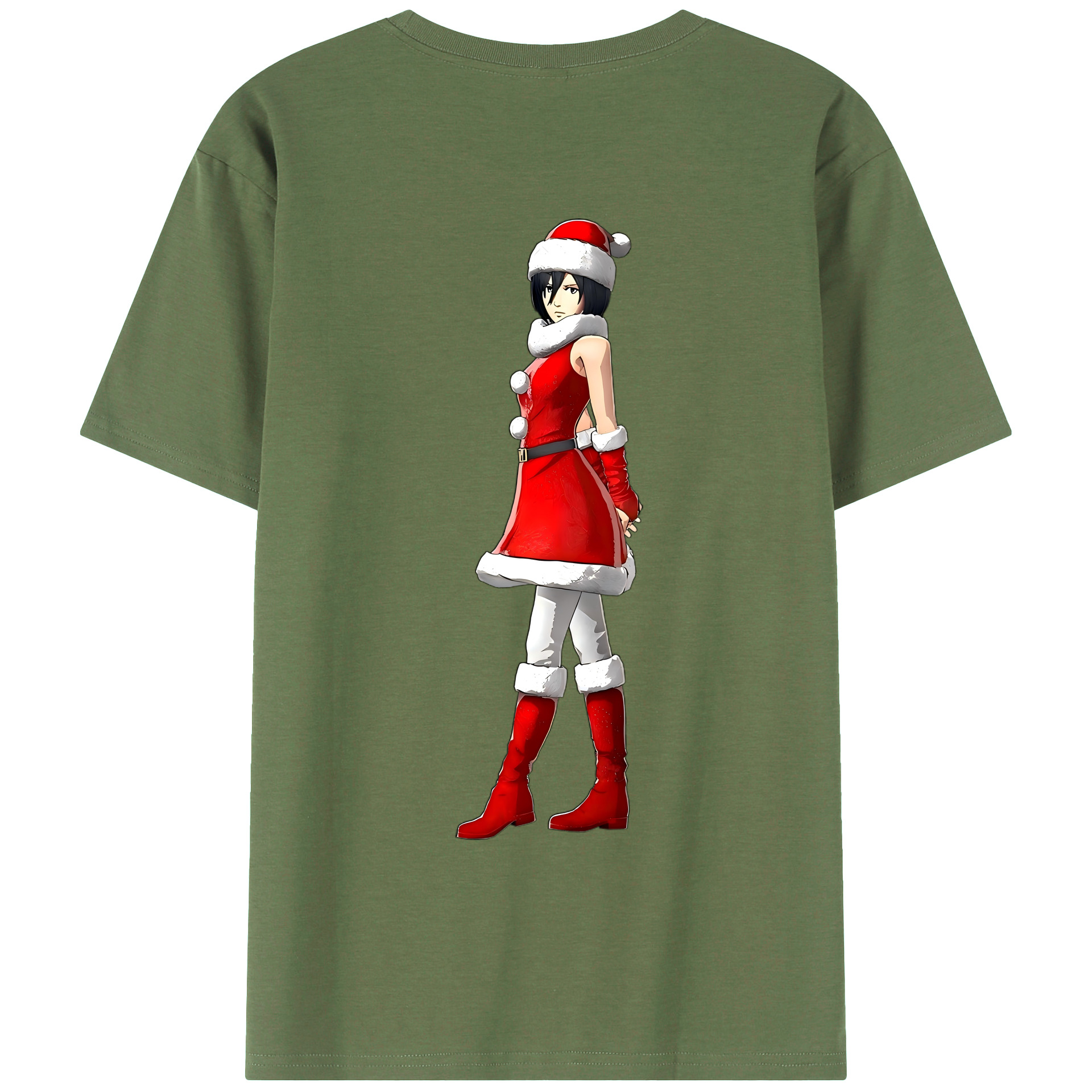 （画像用） 進撃の巨人 ミカサ·アッカーマン Attack on Titan Mikasa Ackerman 綿100％ メンズ半袖Tシャツ（バックプリント） 通気性